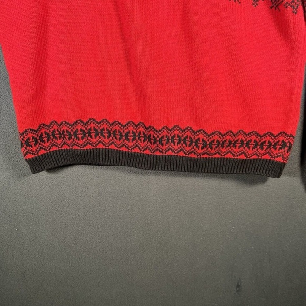 Vintage Talbots‎ Red And Black Sweater-XL - Picture 8 of 9
